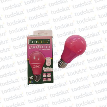 Lamp. Led Bulbo 7W 650lm E27 Luz Rosa 220Vac