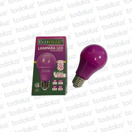 Lamp. Led Bulbo 7W 650lm E27 Luz Purpura 220Vac