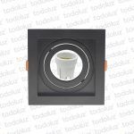 Spot Embutir Modular Cuadrado Negro con Fondo Interior Negro Movil Par20 1*E27