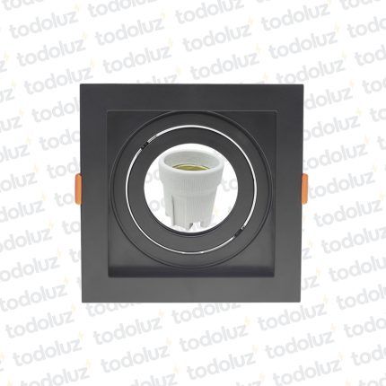 Spot Embutir Modular Cuadrado Negro con Fondo Interior Negro Movil Par20 1*E27