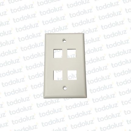 Placa Keystone (Face Plate) 4 Puertos Embutir 4x2 Blanco