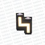 Aplique Ext. Bidireccional Escalonado Doble Negro 4W c/Iluminacion Frontal 3W Luz Calida 3000°k (57.459)