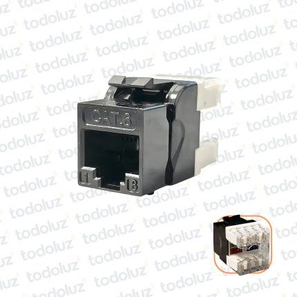 Conector Hembra Jack RJ45 Cat.6 Negro