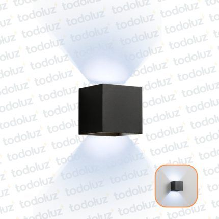 Aplique Ext. Bidireccional Regulable Cubo Negro 10W Luz Fria 6500°k (100x100x100mm) (57.073)
