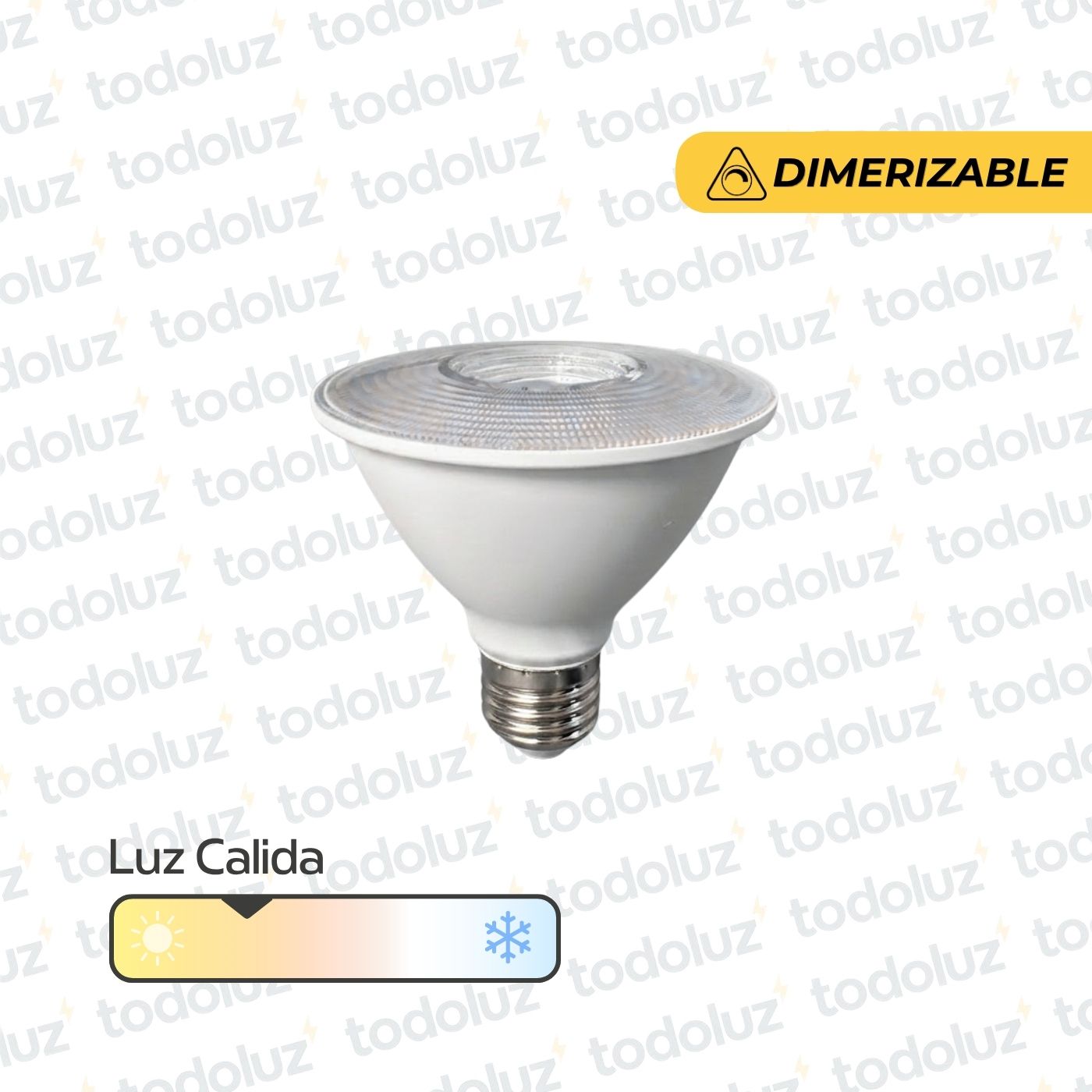 94fc6b81-7b1b-495a-b118-e774240fa9ec-8931.jpg Lamp. Led Dimerizable Par30 12W 960lm 38° E27 Luz Calida 3000°k 220Vac