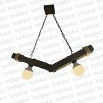 Colgante Estilo Rustico Madera "Tipo V" 2*E27 (54.733)