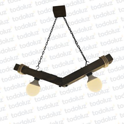 Colgante Estilo Rustico Madera "Tipo V" 2*E27 (54.733)