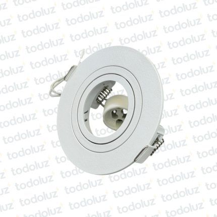 Spot Embutir Redondo Plano Movil Blanco p/Lamp. MR16 1*GU10