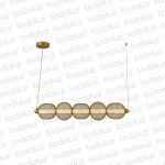 Colgante Lineal Esferas Metalicas Led Incorporado Acabado Dorado 13W 3000°K (54.1154)
