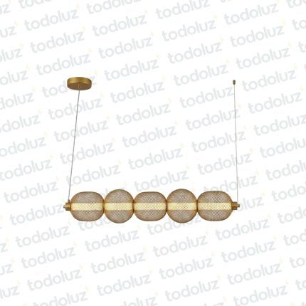 Colgante Lineal Esferas Metalicas Led Incorporado Acabado Dorado 13W 3000°K (54.1154)
