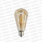 Lamp. Led Filamento ST64 6W E27 Luz Calida 2700°k Transp./Ambar 220Vac