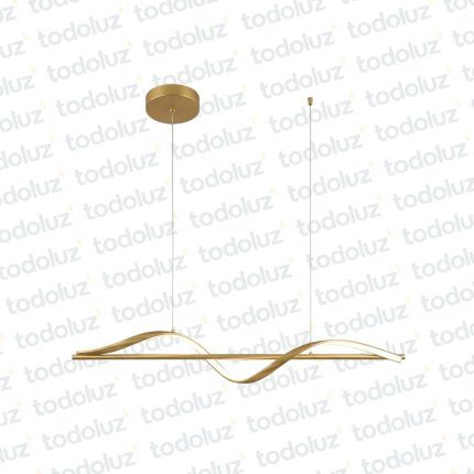 Colgante Barra Horizontal Led Incorp. Ondulado Acabado Dorado 20W 3000°K (54.1158)