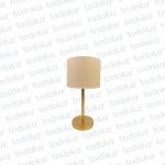 Luminaria de Mesa 53cm Dorado Pantalla Circular Blanco Crudo (56.134)