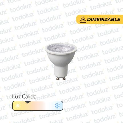 Lamp. Dicroica Led MR16 7W GU10 Dimerizable Luz Calida 2700°k 220Vac
