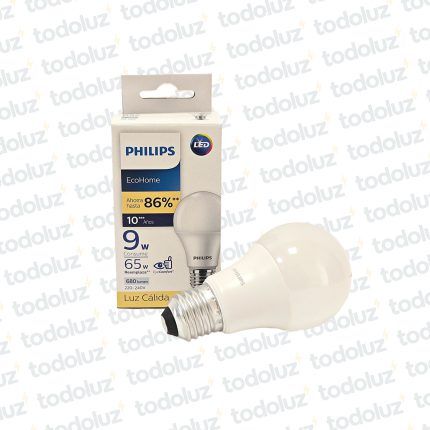 Lamp. Bulbo A60 Led 9W 680lm E27 Luz Calida 3000°k 220Vac Philips