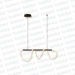 Colgante Led Incorp. Lineal Ondulado c/ Barra Horizontal Acabado Negro 40W 3000°K (54.1159)