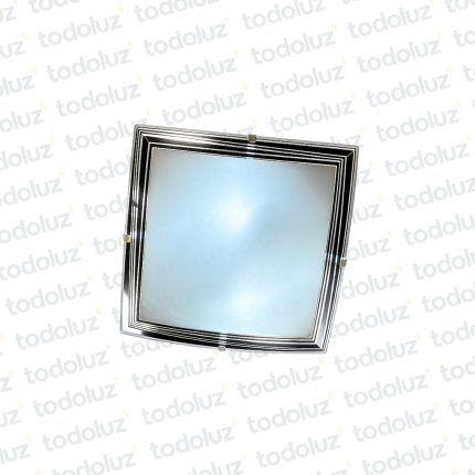 Plafon Adosar Cuadrado 30x30cm B. Blanca Vd. Borde Negro 2*E27 (51.164)