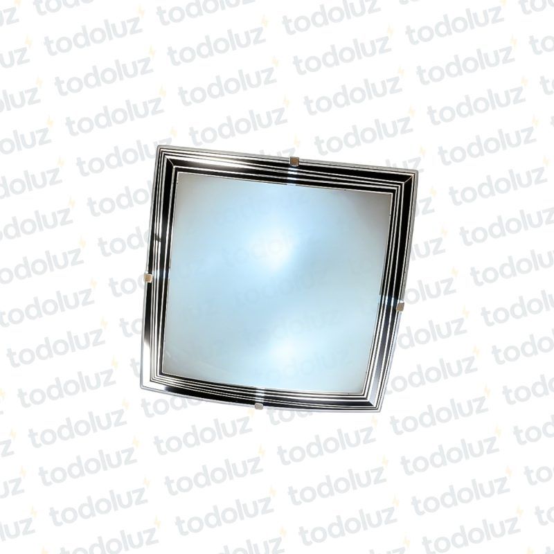 Plafon Adosar Cuadrado 30x30cm B. Blanca Vd. Borde Negro 2*E27 (51.164)