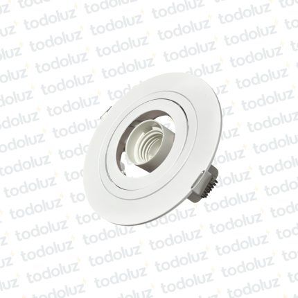 Spot Embutir Redondo Plano Movil Blanco p/ Lamp. Par20 1*E27