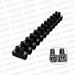 Tira Bornera 60A 25mm² Negro (x.tira/12bornes)
