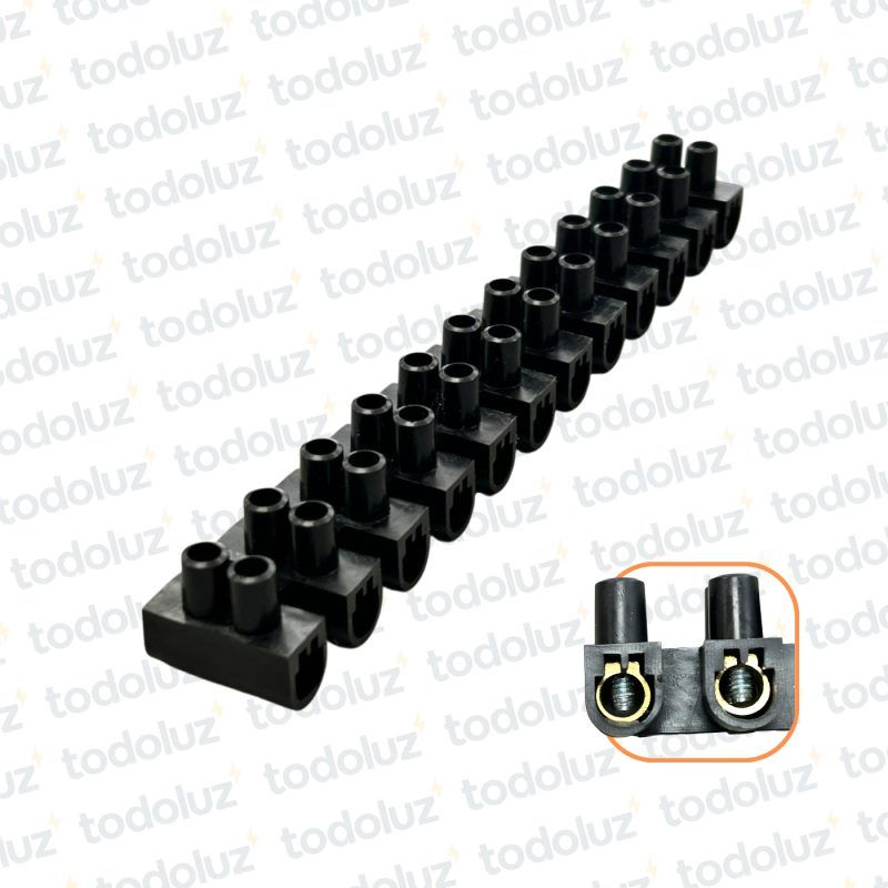Tira Bornera 60A 25mm² Negro (x.tira/12bornes)