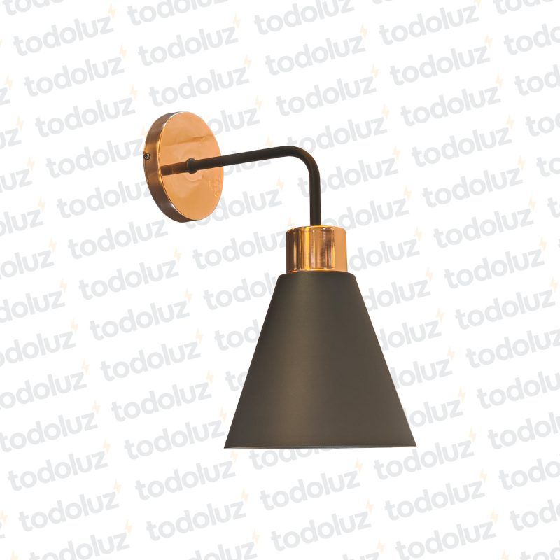 Aplique Fijo T. Campana Negro Det. Cobre 1*E27 (50.482) (Liquidacion)