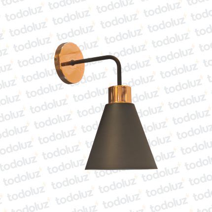 Aplique Fijo T. Campana Negro Det. Cobre 1*E27 (50.482) (Liquidacion)