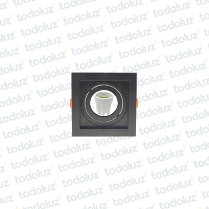 Spot Embutir Modular Cuadrado Negro con Fondo Interior Negro Movil Par30 1*E27 (52.253.Ng)