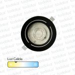 Spot Led Redondo Movil p/ Embutir Borde Negro 10W Luz Calida 3000°k