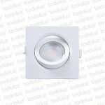 Spot Led Cuadrado Movil p/ Embutir Borde Blanco 7W Luz Neutra 4000°k