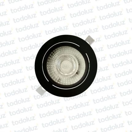 Spot Led Redondo Movil p/ Embutir Borde Negro 10W Luz Calida 3000°k
