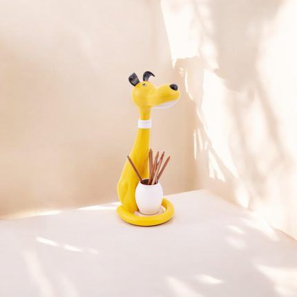 Luminaria de Mesa Perrito Amarillo c/Lapicero 6w 3Tonos 3Intensidades + Luz Noctura 220Vac