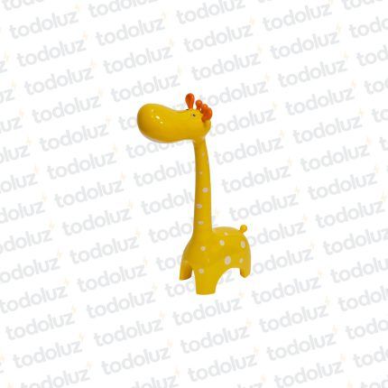 Luminaria de Mesa Jirafa Amarilla c/Motas Blanca Cabeza Movil 6w 3Tonos 3Intensidades + Luz Noctura 220Vac