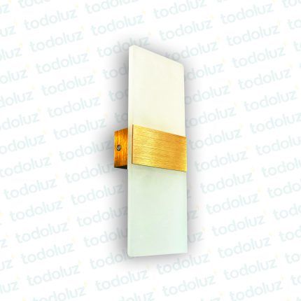 Aplique Rectangular Vd. Difusa 5w 3000°k Det. Dorado (50.398.2) (Liquidacion)