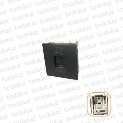 Mod. Toma Red RJ45 36mm (1.1/2 Mod) Cat.5 Negro Ek