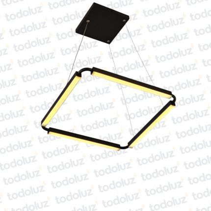 Colgante Cuadrado Negro 450mm Led 200mm 15w 495lm 2700°k 100-240V Bivolt (54.939)(Liquidacion)