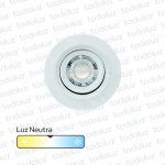 Spot Led Redondo Movil p/ Embutir Borde Blanco 5W Luz Neutra 4000°k