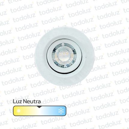 Spot Led Redondo Movil p/ Embutir Borde Blanco 5W Luz Neutra 4000°k