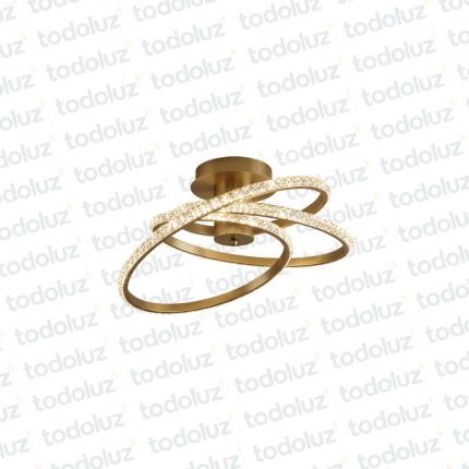 Plafon Aros Entrelazados Led Incorp. Efecto Diamante Acabado Dorado 50W 3000°K (51.171)