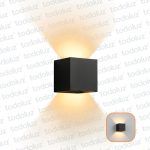 Aplique Ext. Bidireccional Regulable Cubo Negro 10W Luz Calida 3000°k (100x100x100mm) (57.073)