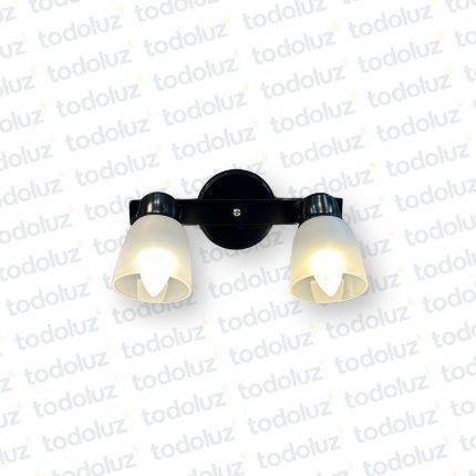 Aplique B. Circular Barra Lineal Negro Doble Cabezal Movil PVC 2*E27 (50.515)