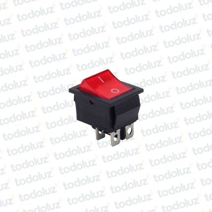 Interruptor Tecla Rectangular Grande 2P 16A 250Vac Rojo