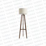 Luminaria de Pie Tripode 147cm Pantalla Circular Blanco Crudo (56.133)