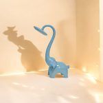 Luminaria de Mesa Elefante Celeste 6w 3Tonos 3Intensidades + Luz Noctura Nariz Movil 220Vac