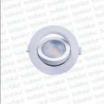 Spot Led Redondo Movil p/ Embutir Borde Blanco 7W Luz Neutra 4000°k
