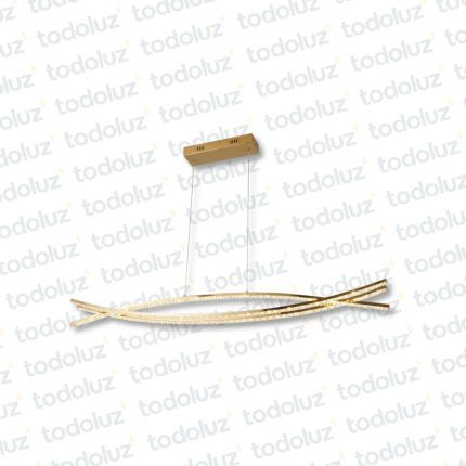 Colgante Lineal Curvo Triple Led Incorp. Efecto Diamante Acabado Dorado 40W 3000°K (54.1155)