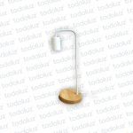 Luminaria de Mesa Metalico Blanco B. Madera 1*E27 (56.214)