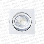 Spot Led Cuadrado Movil p/ Embutir Borde Blanco 10W Luz Neutra 4000°k