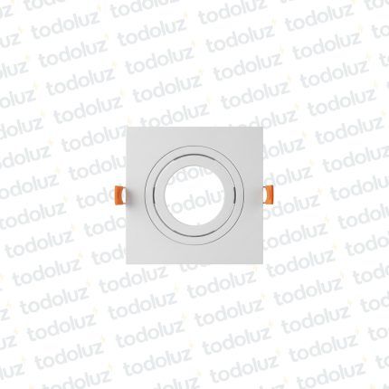 Spot Embutir Cuadrado Plano Movil Blanco p/Lamp. Par20 1*E27