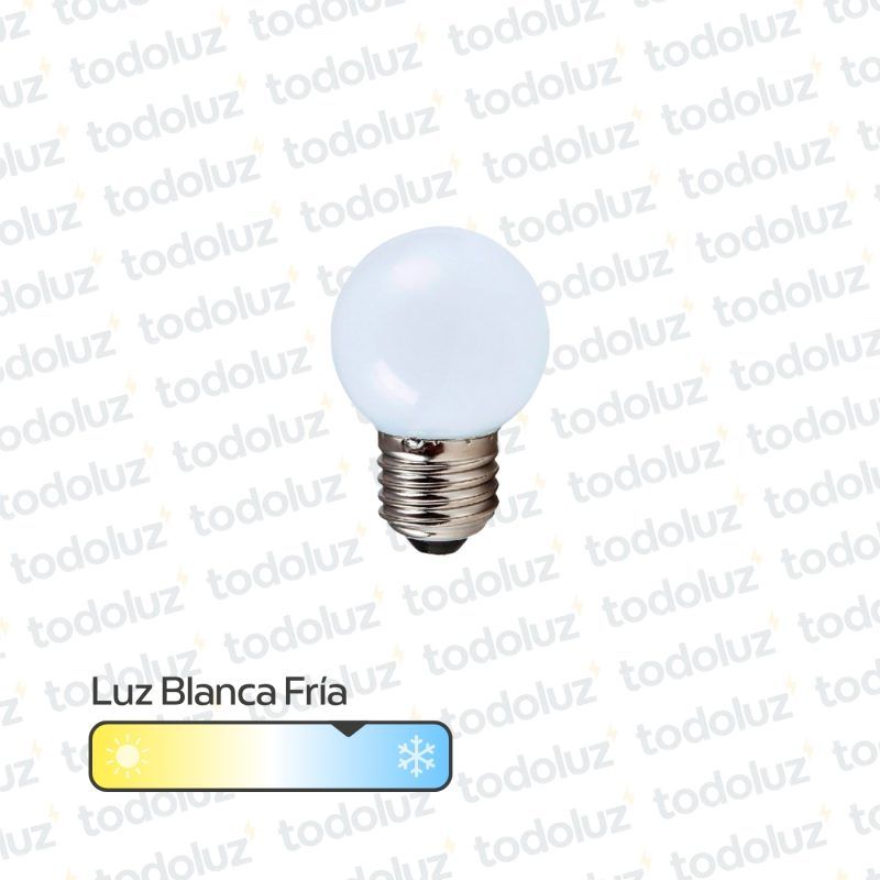 Lamp. Led Gota 1.5W E27 Luz Fria 6500°k Opal 220Vac